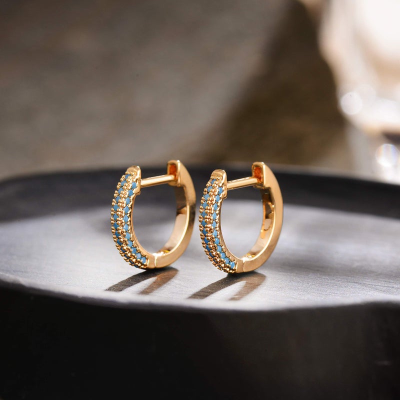 VACRONA Gold Hoop Earrings Huggie for Women Cubic Zirconia 14k Gold Plated Small Huggie Hoops Earrings Hypoallergenic Jewelry Gifts - Image 5